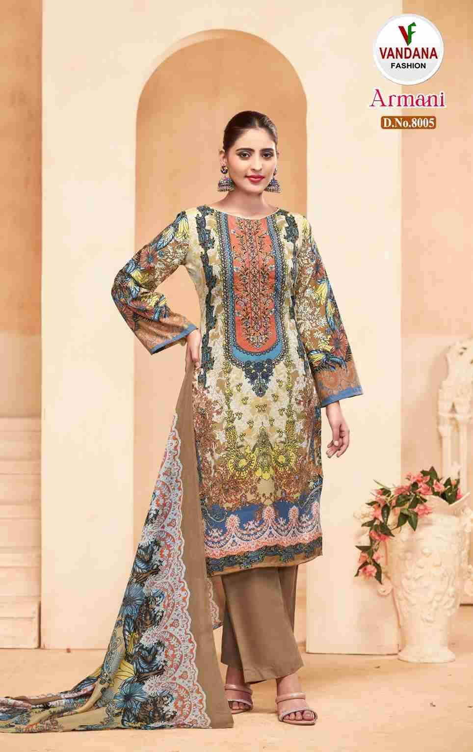 Armani Vol-8 By Vandana Fashion 8001 To 8008 Series Beautiful Festive Suits Stylish Fancy Colorful Casual Wear & Ethnic Wear Soft Cotton Print Dresses At Wholesale Price