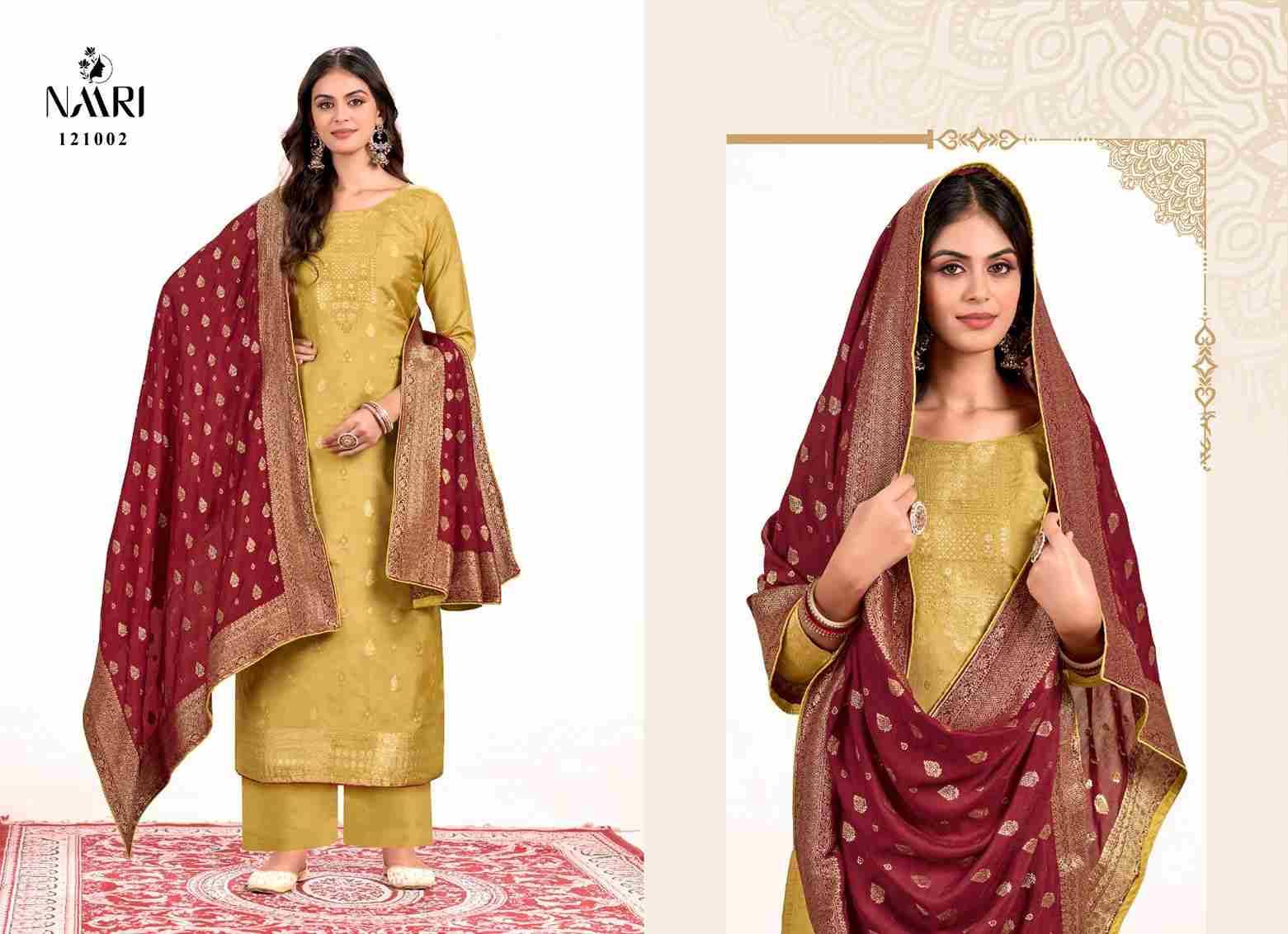 Simar By Naari 121001 To 121004 Series Beautiful Festive Suits Stylish Fancy Colorful Casual Wear & Ethnic Wear Muslin Jacquard Dresses At Wholesale Price