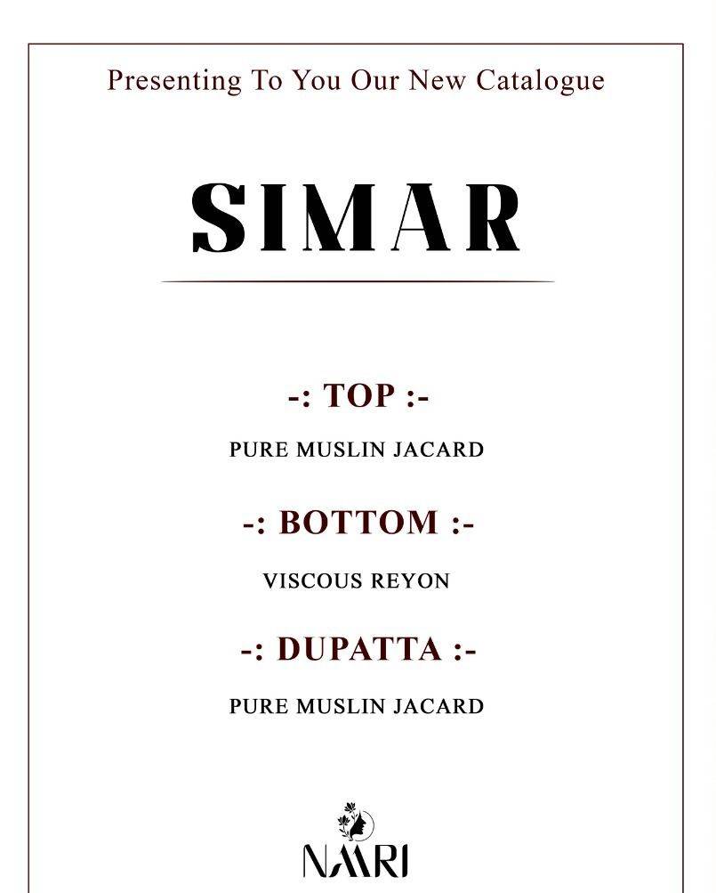 Simar By Naari 121001 To 121004 Series Beautiful Festive Suits Stylish Fancy Colorful Casual Wear & Ethnic Wear Muslin Jacquard Dresses At Wholesale Price