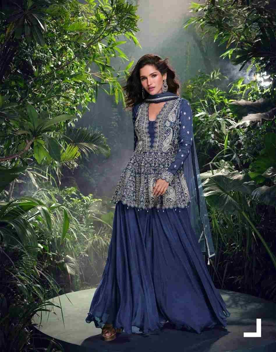 Shivani By Sayuri 5699 To 5701 Series Designer Sharara Suits Collection Beautiful Stylish Fancy Colorful Party Wear & Occasional Wear Chinnon Silk/Georgette Dresses At Wholesale Price