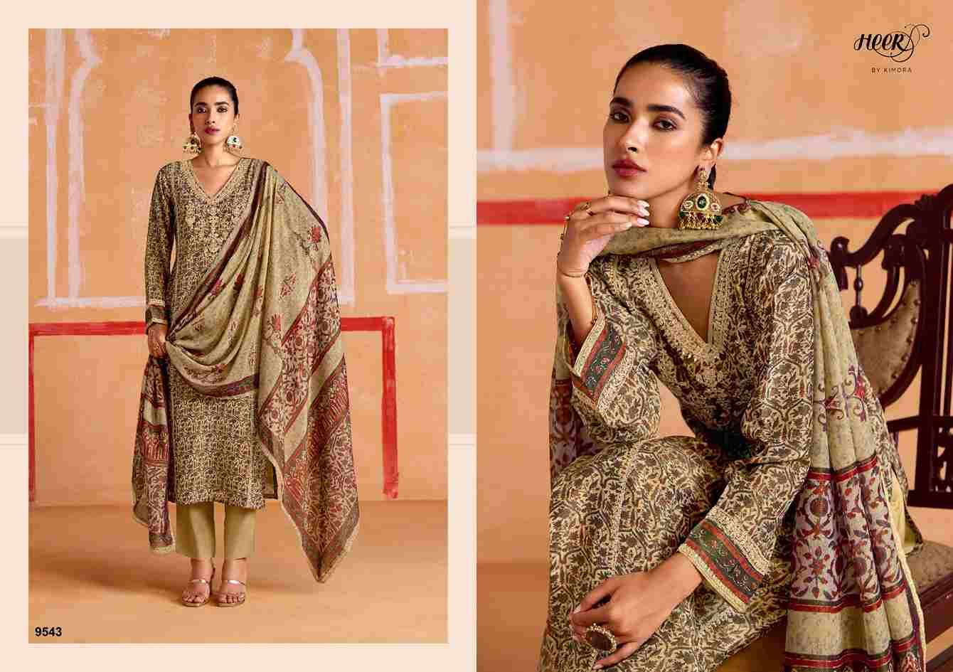 Nayaab By Kimora Fashion 9541 To 9546 Series Beautiful Suits Colorful Stylish Fancy Casual Wear & Ethnic Wear Pure Muslin Print Dresses At Wholesale Price