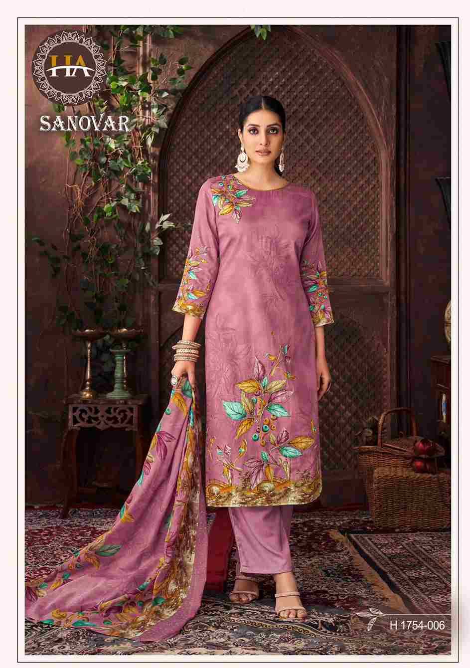 Sanovar By Harshit Fashion Hub 1754-001 To 1754-006 Series Beautiful Festive Suits Stylish Fancy Colorful Casual Wear & Ethnic Wear Pure Jam Cotton Print Dresses At Wholesale Price