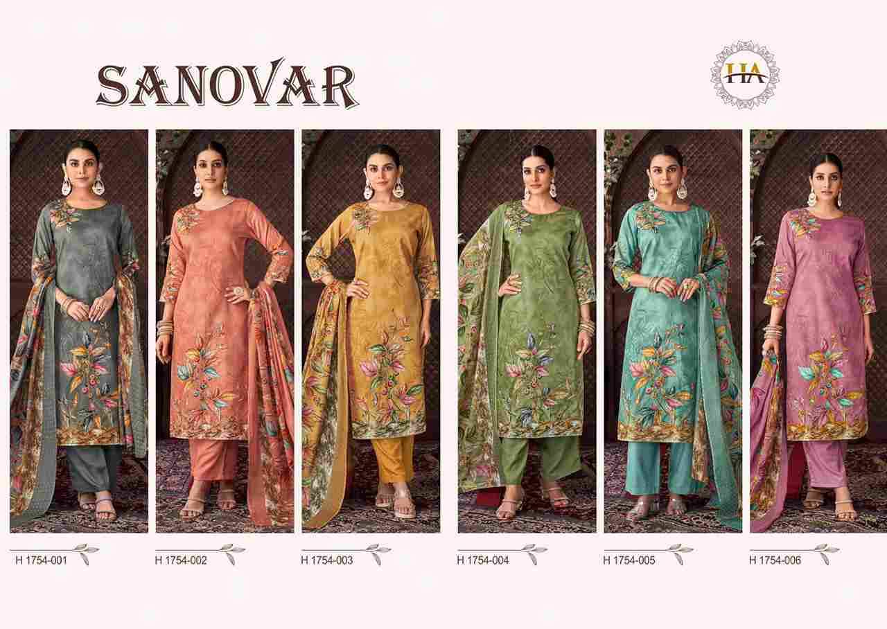 Sanovar By Harshit Fashion Hub 1754-001 To 1754-006 Series Beautiful Festive Suits Stylish Fancy Colorful Casual Wear & Ethnic Wear Pure Jam Cotton Print Dresses At Wholesale Price