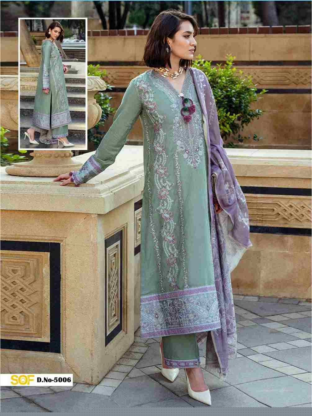 Saira Rizwan Vol-5 By Shree Om Fab 5001 To 5006 Series Designer Pakistani Suits Beautiful Fancy Stylish Colorful Party Wear & Occasional Wear Pure Lawn With Embroidery Dresses At Wholesale Price