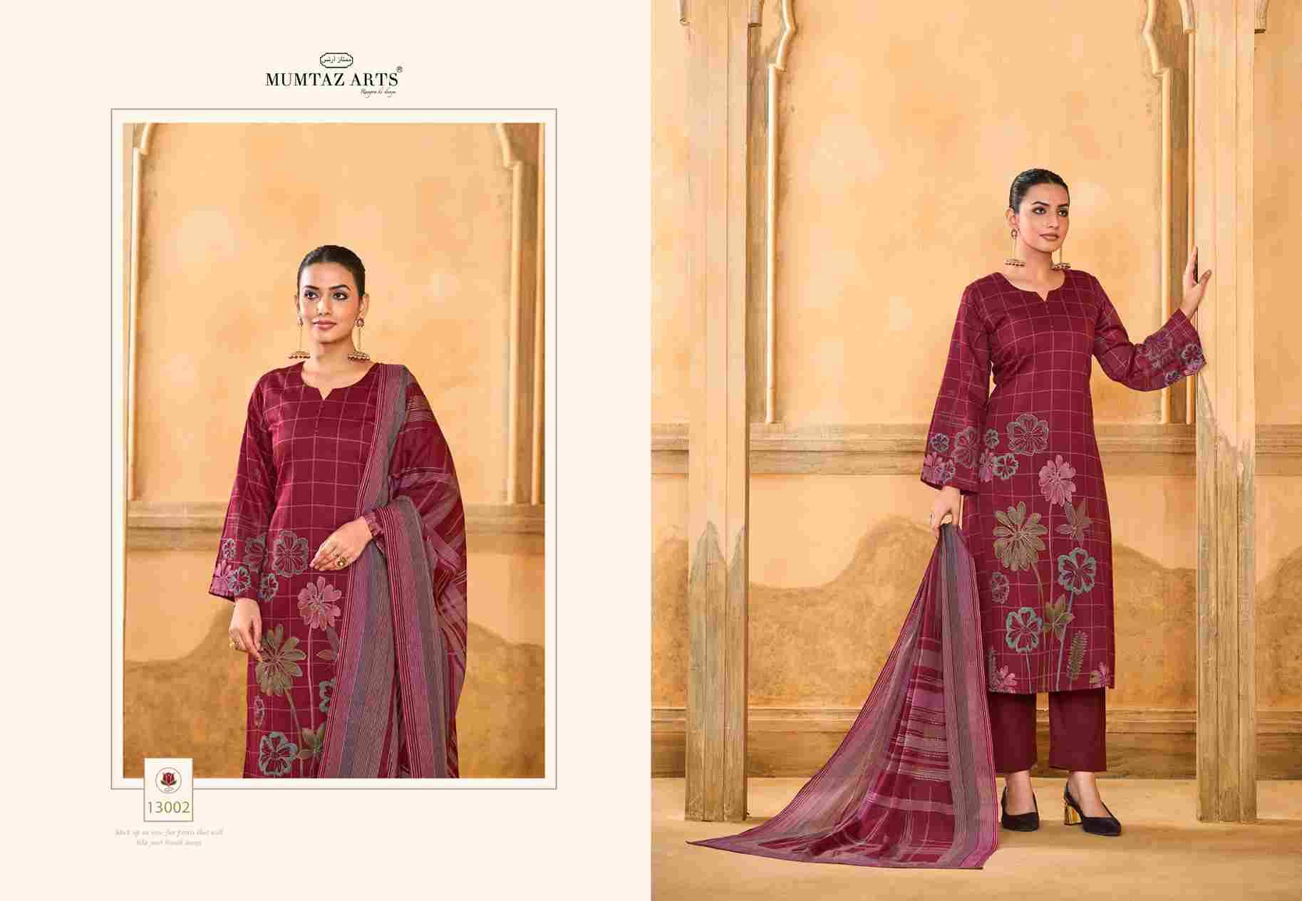 Rubina By Mumtaz Arts 13001 To 13004 Series Beautiful Festive Suits Colorful Stylish Fancy Casual Wear & Ethnic Wear Pure Jam Satin Print With Work Dresses At Wholesale Price