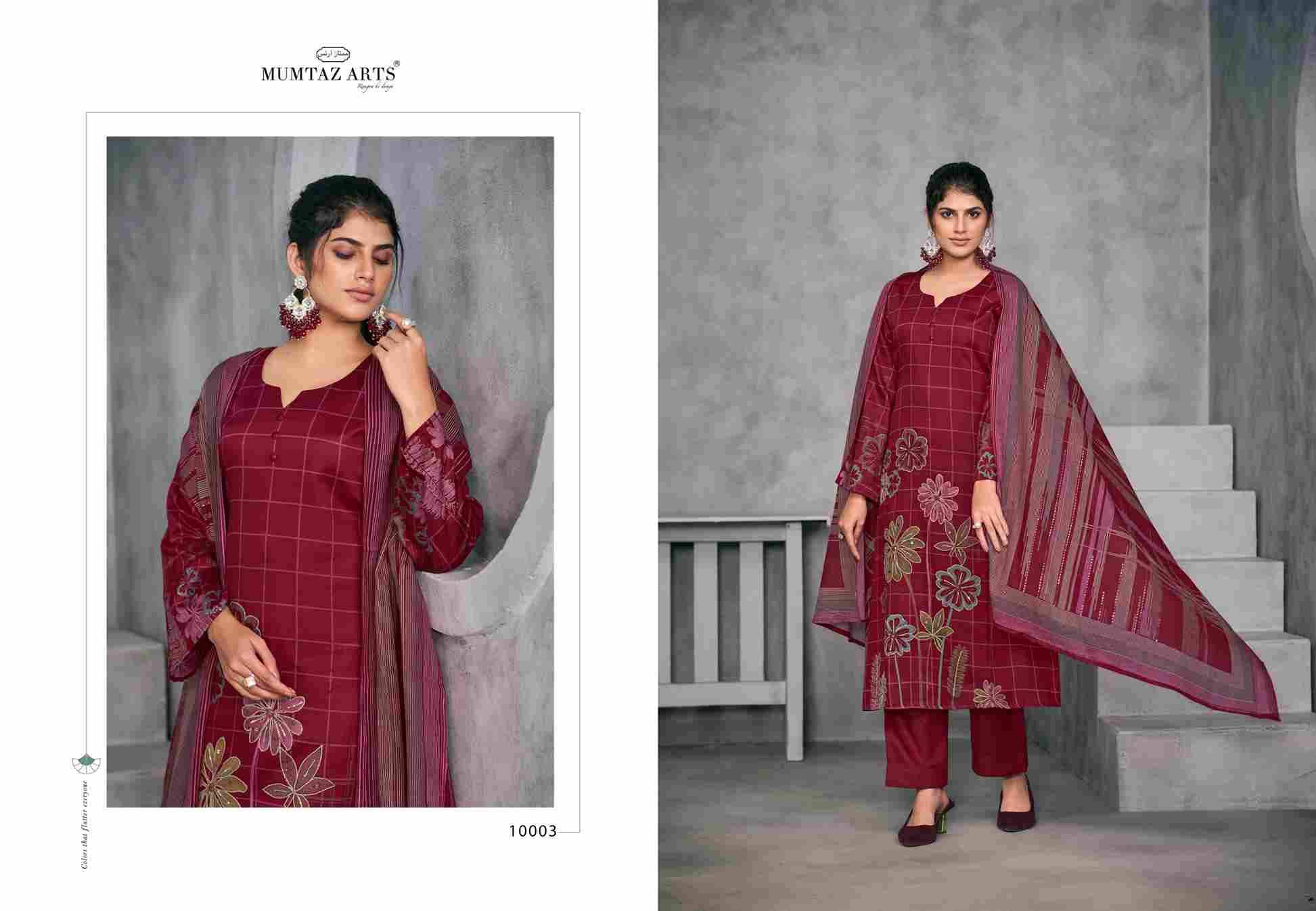 Raahi By Mumtaz Arts 10001 To 10004 Series Beautiful Festive Suits Colorful Stylish Fancy Casual Wear & Ethnic Wear Pure Jam Satin Print With Work Dresses At Wholesale Price