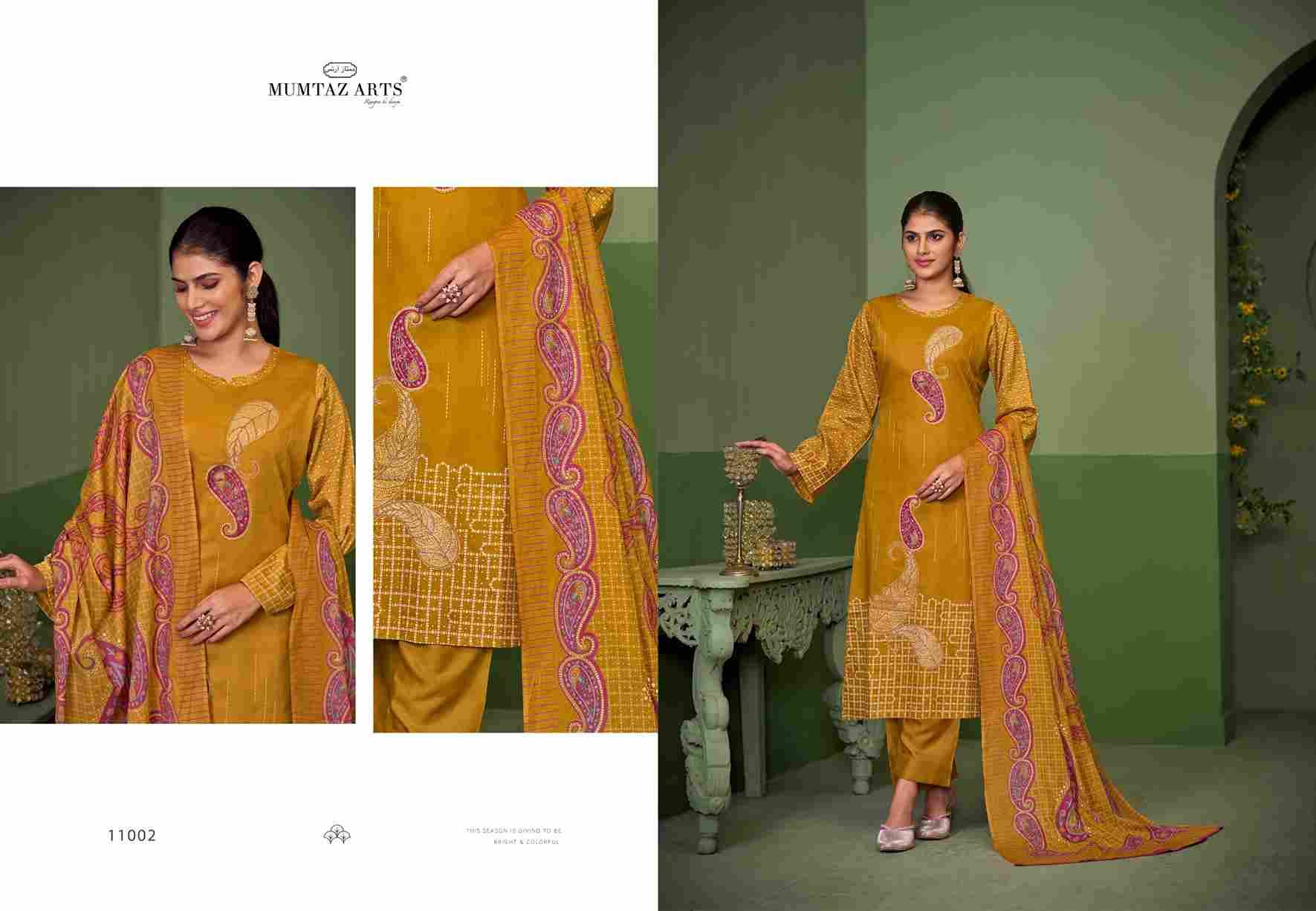 Anamika By Mumtaz Arts 11001 To 11004 Series Beautiful Festive Suits Colorful Stylish Fancy Casual Wear & Ethnic Wear Pure Jam Satin Print With Work Dresses At Wholesale Price