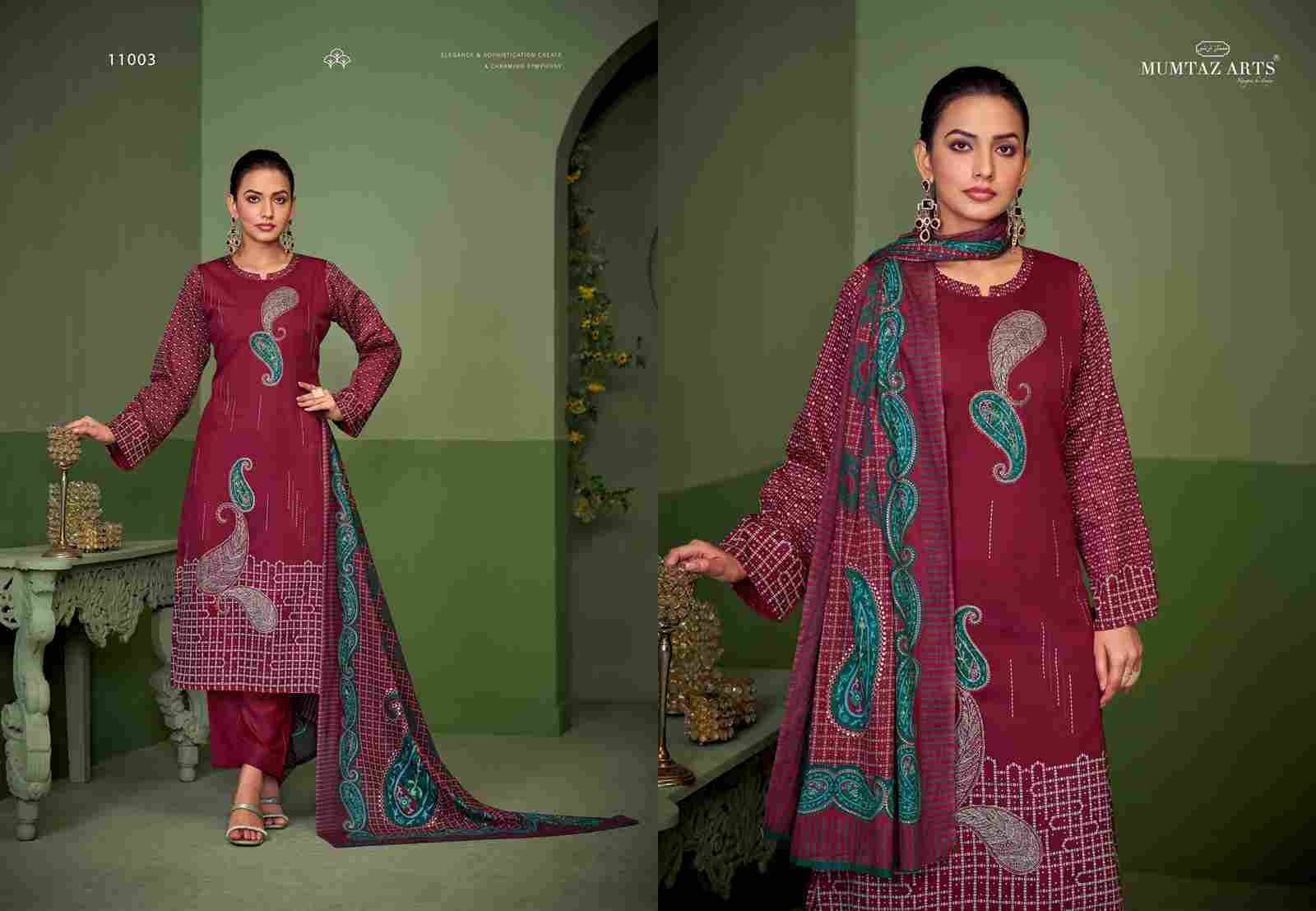 Anamika By Mumtaz Arts 11001 To 11004 Series Beautiful Festive Suits Colorful Stylish Fancy Casual Wear & Ethnic Wear Pure Jam Satin Print With Work Dresses At Wholesale Price