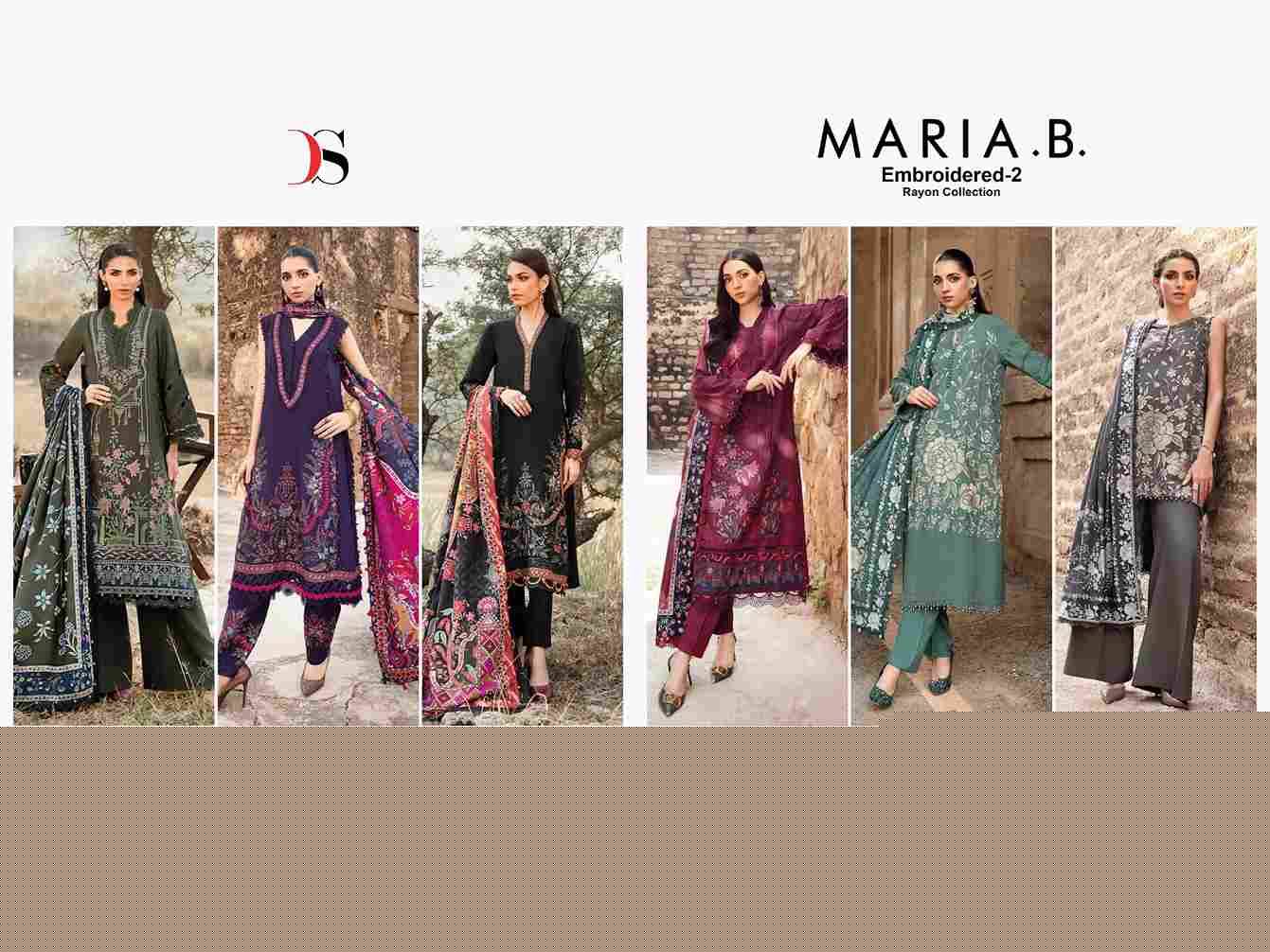 Maria.B. Embroidered Rayon Collection Vol-2 By Deepsy Suits 8071 To 8076 Series Designer Pakistani Suits Beautiful Stylish Fancy Colorful Party Wear & Occasional Wear Pure Viscose Rayon Embroidered Dresses At Wholesale Price