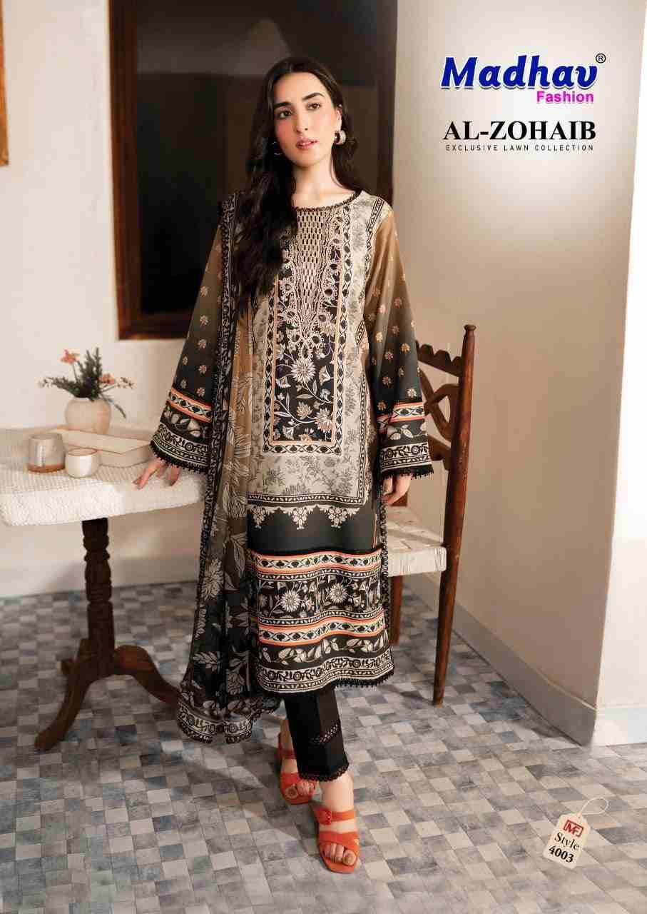 Al-Zohaib Vol-4 By Madhav Fashion 4001 To 4006 Series Beautiful Festive Suits Colorful Stylish Fancy Casual Wear & Ethnic Wear Pure Lawn Cotton Embroidered Dresses At Wholesale Price