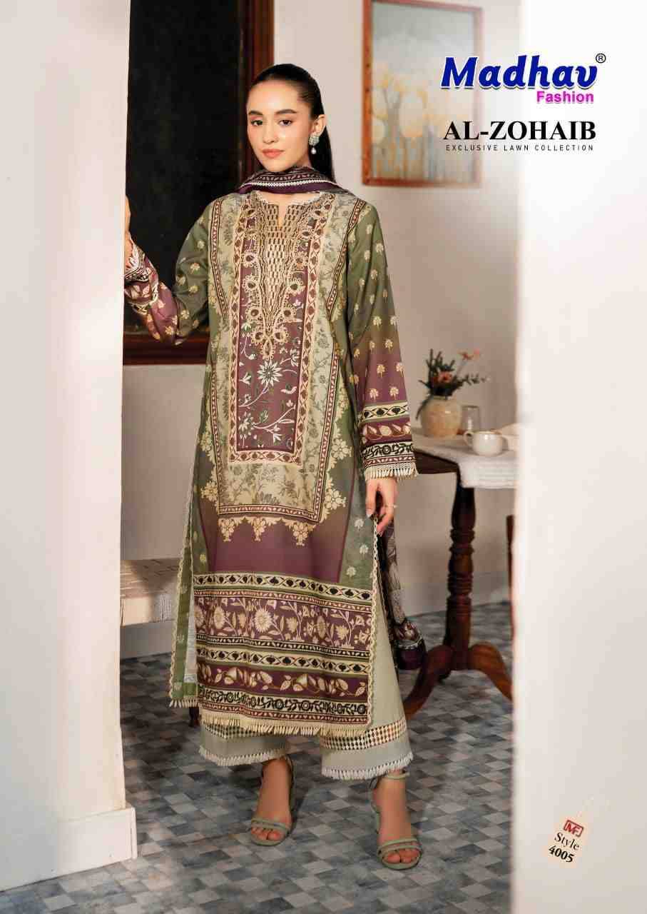 Al-Zohaib Vol-4 By Madhav Fashion 4001 To 4006 Series Beautiful Festive Suits Colorful Stylish Fancy Casual Wear & Ethnic Wear Pure Lawn Cotton Embroidered Dresses At Wholesale Price