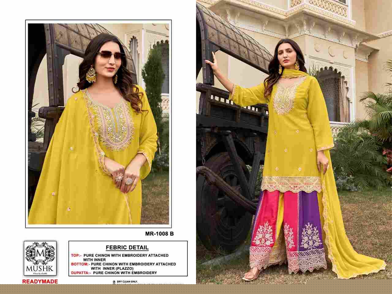 Mushq Hit Design R-1008 Colours By Mushq R-1008-A To R-1008-C Series Beautiful Winter Collection Pakistani Suits Stylish Fancy Colorful Casual Wear & Ethnic Wear Pure Chinnon Embroidery Dresses At Wholesale Price