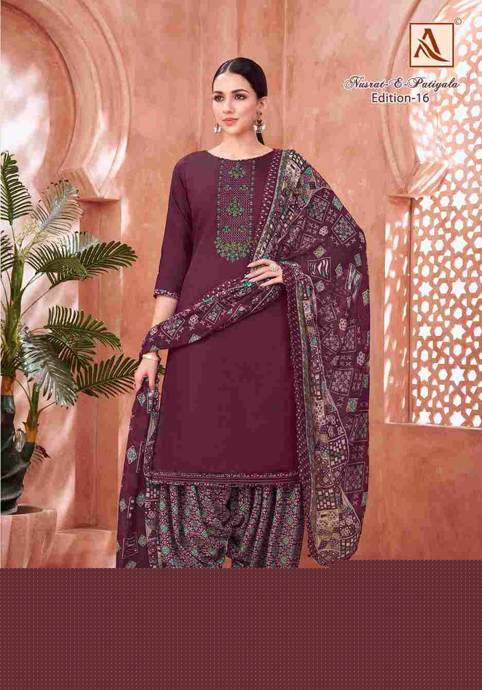 Nusrat-E-Patiyala Vol-16 By Alok Suit 1706-001 To 1706-008 Series Beautiful Festive Suits Stylish Fancy Colorful Casual Wear & Ethnic Wear Pure Jam Print Dresses At Wholesale Price