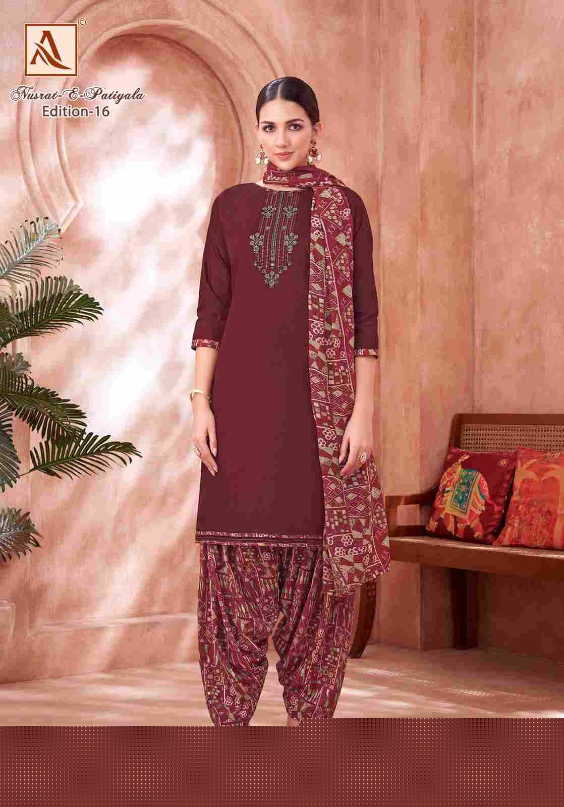 Nusrat-E-Patiyala Vol-16 By Alok Suit 1706-001 To 1706-008 Series Beautiful Festive Suits Stylish Fancy Colorful Casual Wear & Ethnic Wear Pure Jam Print Dresses At Wholesale Price