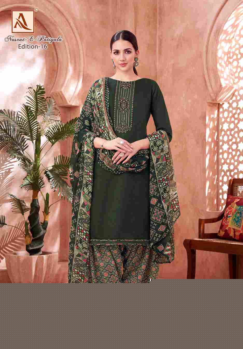 Nusrat-E-Patiyala Vol-16 By Alok Suit 1706-001 To 1706-008 Series Beautiful Festive Suits Stylish Fancy Colorful Casual Wear & Ethnic Wear Pure Jam Print Dresses At Wholesale Price
