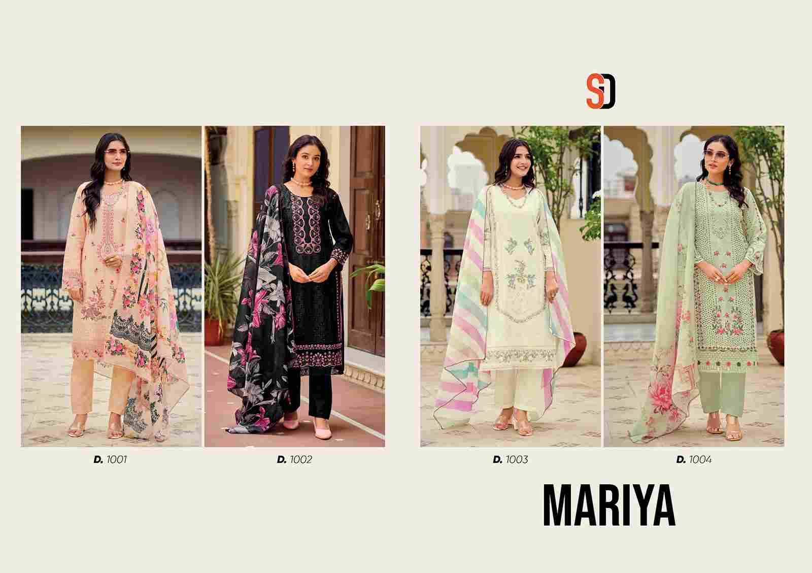 Mariya By Shraddha Designer 1001 To 1004 Series Beautiful Pakistani Suits Colorful Stylish Fancy Casual Wear & Ethnic Wear Pure Cotton Embroidered Dresses At Wholesale Price