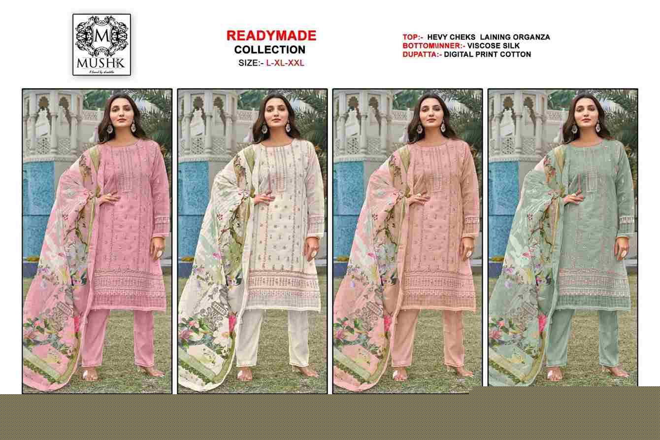 Mushq Hit Design R-1013 Colours By Mushq R-1013-A To R-1013-D Series Beautiful Winter Collection Pakistani Suits Stylish Fancy Colorful Casual Wear & Ethnic Wear Pure Organza Embroidery Dresses At Wholesale Price