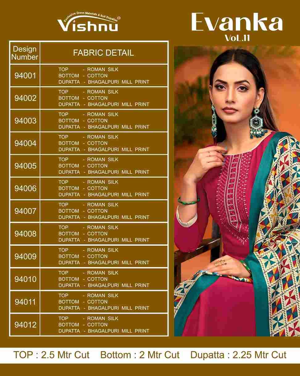 Evanka Vol-11 By Vishnu 94001 To 94012 Series Beautiful Stylish Festive Suits Fancy Colorful Casual Wear & Ethnic Wear & Ready To Wear Roman Silk Print Dresses At Wholesale Price