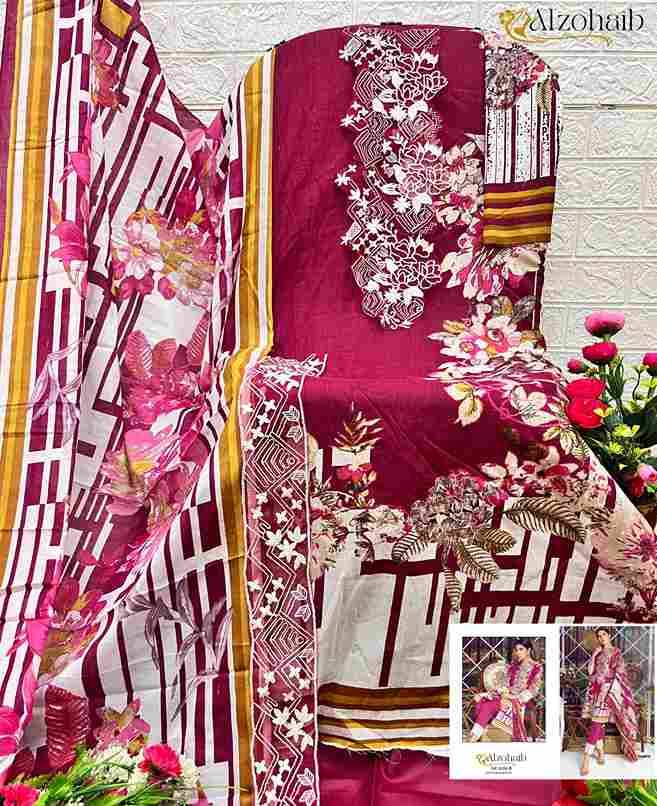 Alzohaib 1124 Colours By Alzohaib 1124-A To 1124-C Series Beautiful Festive Suits Colorful Stylish Fancy Casual Wear & Ethnic Wear Pure Cotton Print Dresses At Wholesale Price