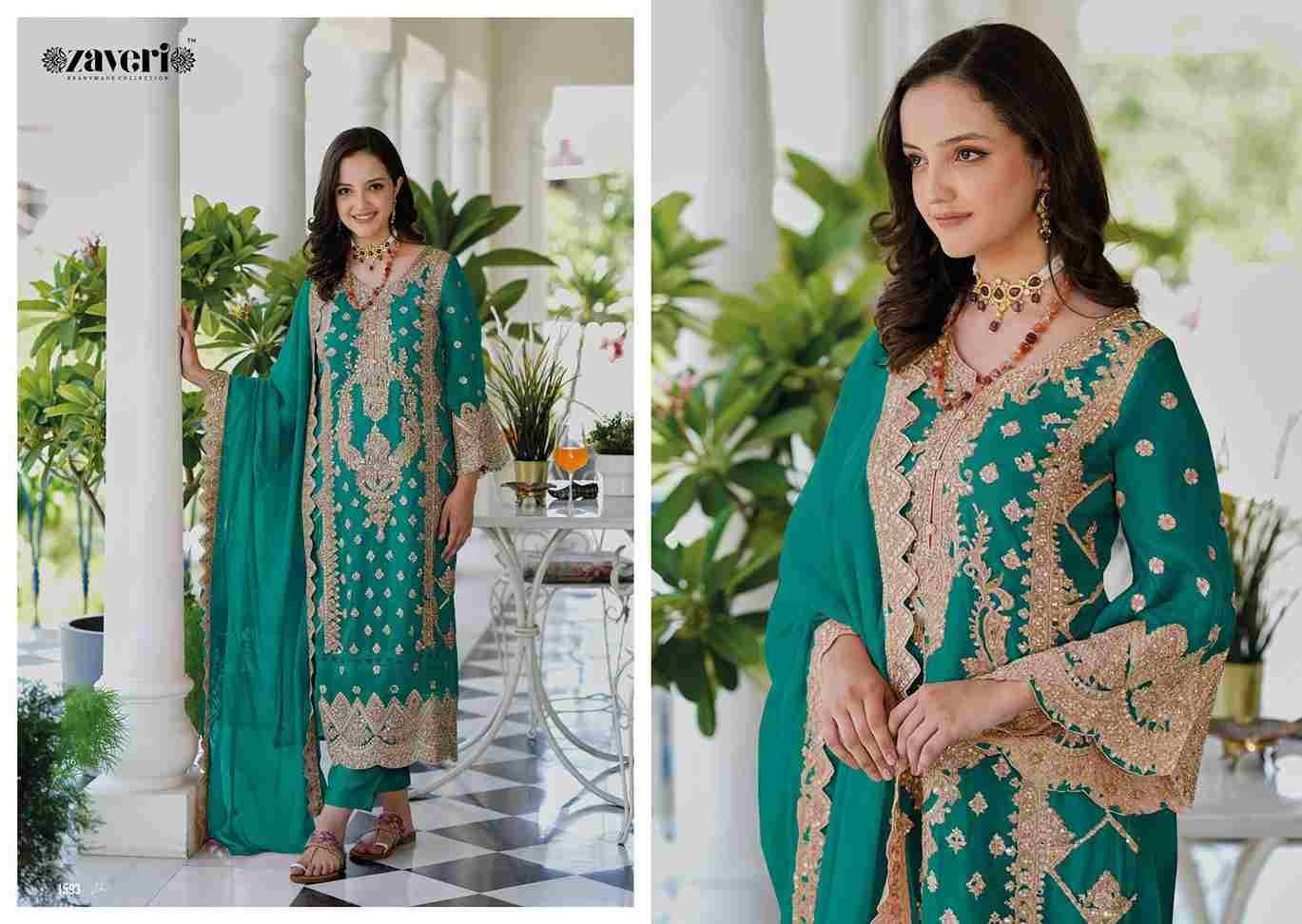 Aanaya Color Edition By Zaveri 1592 To 1595 Series Designer Festive Suits Collection Beautiful Stylish Fancy Colorful Party Wear & Occasional Wear Soft Organza Dresses At Wholesale Price