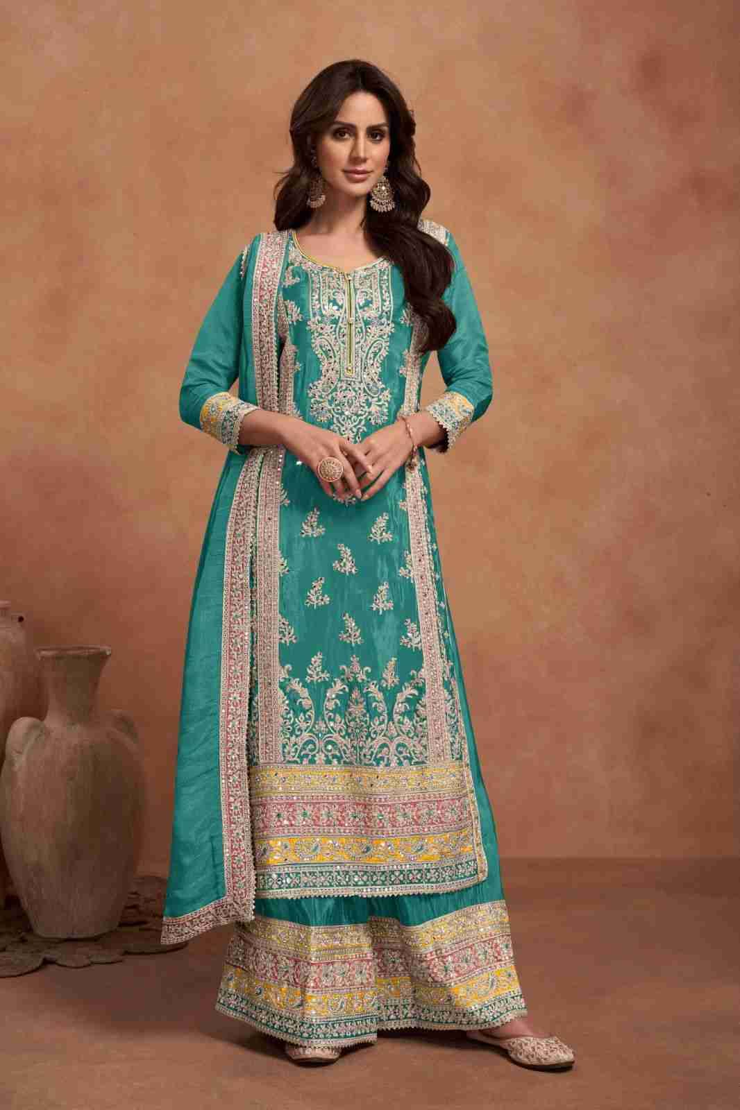 Nazia New Color By Gulkayra Designer 7453-G To 7453-I Series Beautiful Sharara Suits Colorful Stylish Fancy Casual Wear & Ethnic Wear Silk Embroidery Dresses At Wholesale Price