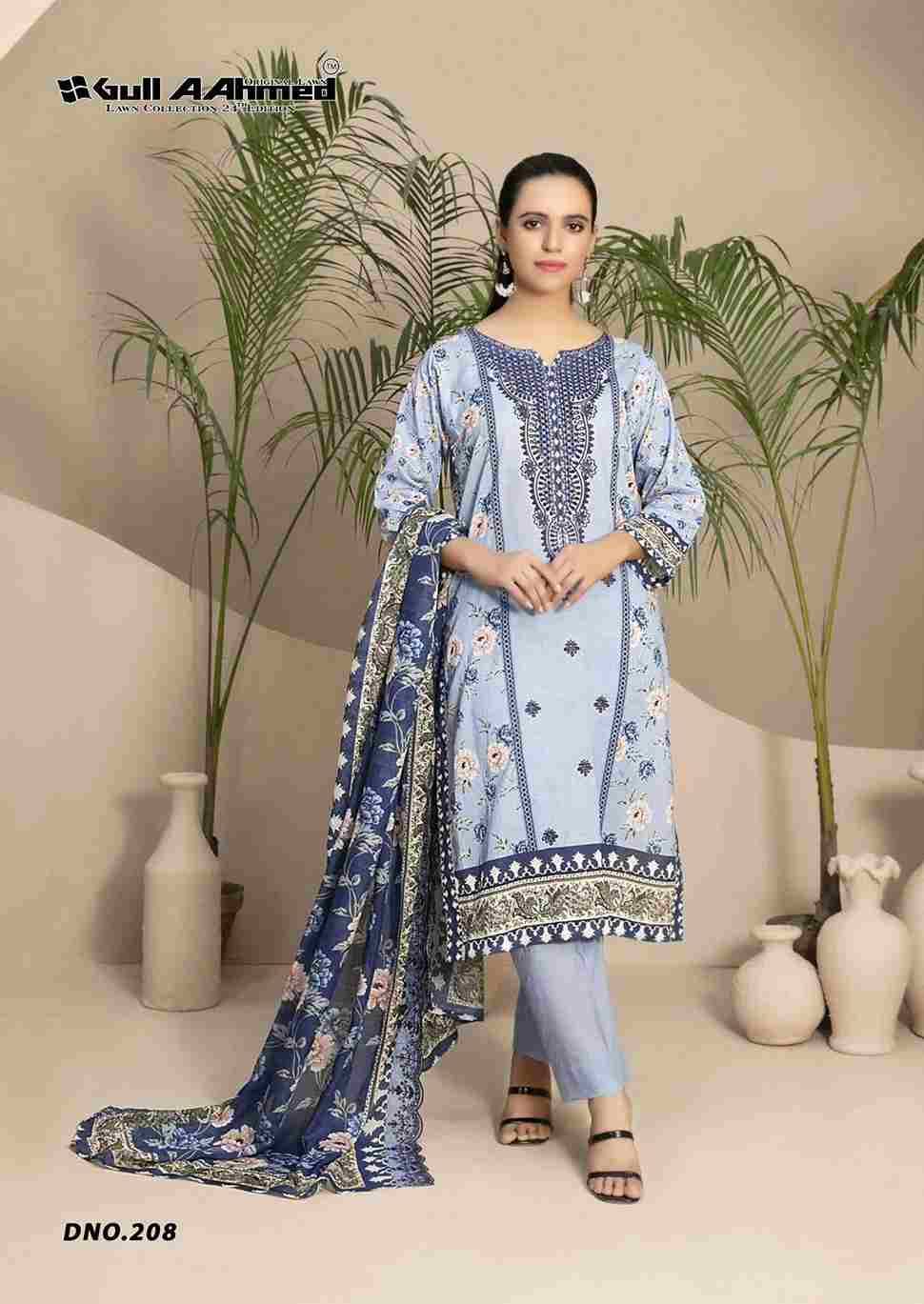 Gull Aahmed Lawn Collection Vol-24 By Gull Aahmed 203 To 208 Series Beautiful Festive Suits Stylish Fancy Colorful Casual Wear & Ethnic Wear Pure Lawn Dresses At Wholesale Price