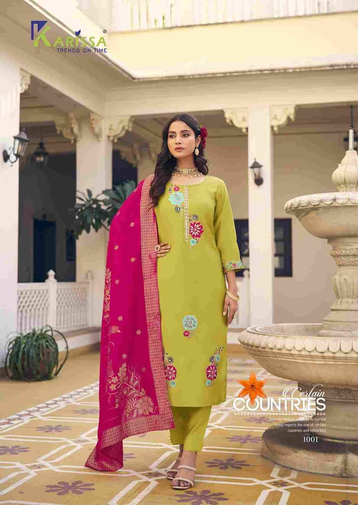 Inaya By Karissa 1001 To 1004 Series Beautiful Festive Suits Colorful Stylish Fancy Casual Wear & Ethnic Wear Viscose With Work Dresses At Wholesale Price