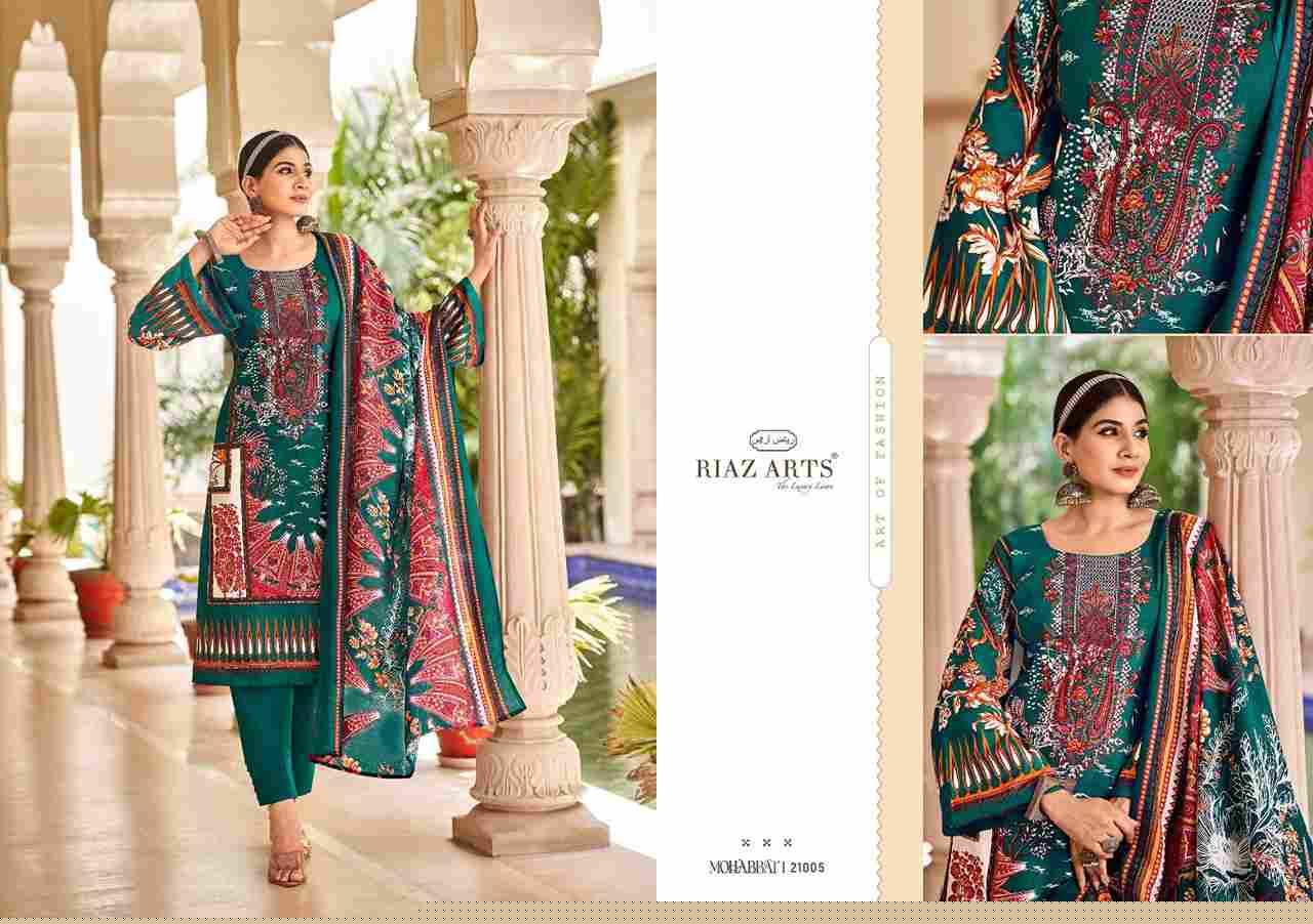 Mohabbat By Riaz Arts 21001 To 21008 Series Beautiful Festive Suits Stylish Fancy Colorful Casual Wear & Ethnic Wear Pure Lawn Cambric Print Dresses At Wholesale Price