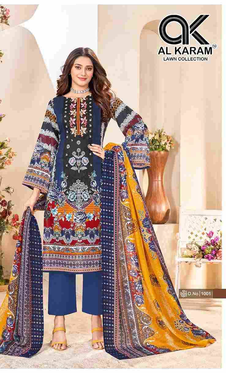Nisa By Al Karam Lawn Collection 1001 To 1006 Series Beautiful Pakistani Suits Stylish Fancy Colorful Casual Wear & Ethnic Wear Pure Cotton Print Dresses At Wholesale Price