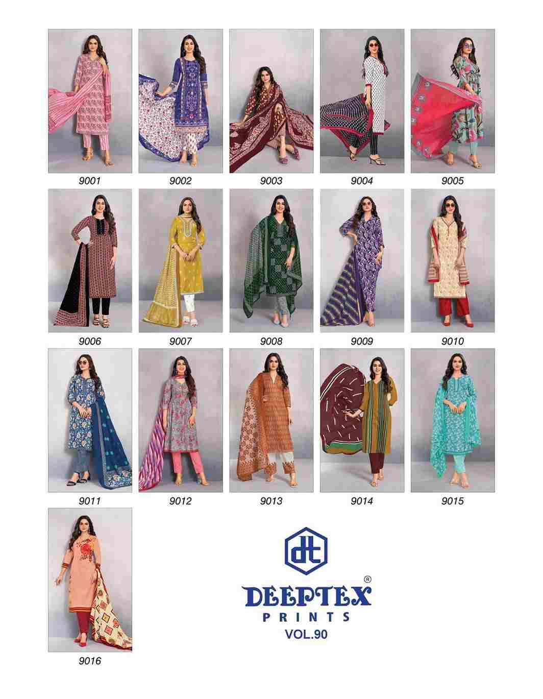 Miss India Vol-90 By Deeptex Prints 9001 To 9016 Series Beautiful Festive Suits Stylish Fancy Colorful Casual Wear & Ethnic Wear Cotton Print Dresses At Wholesale Price