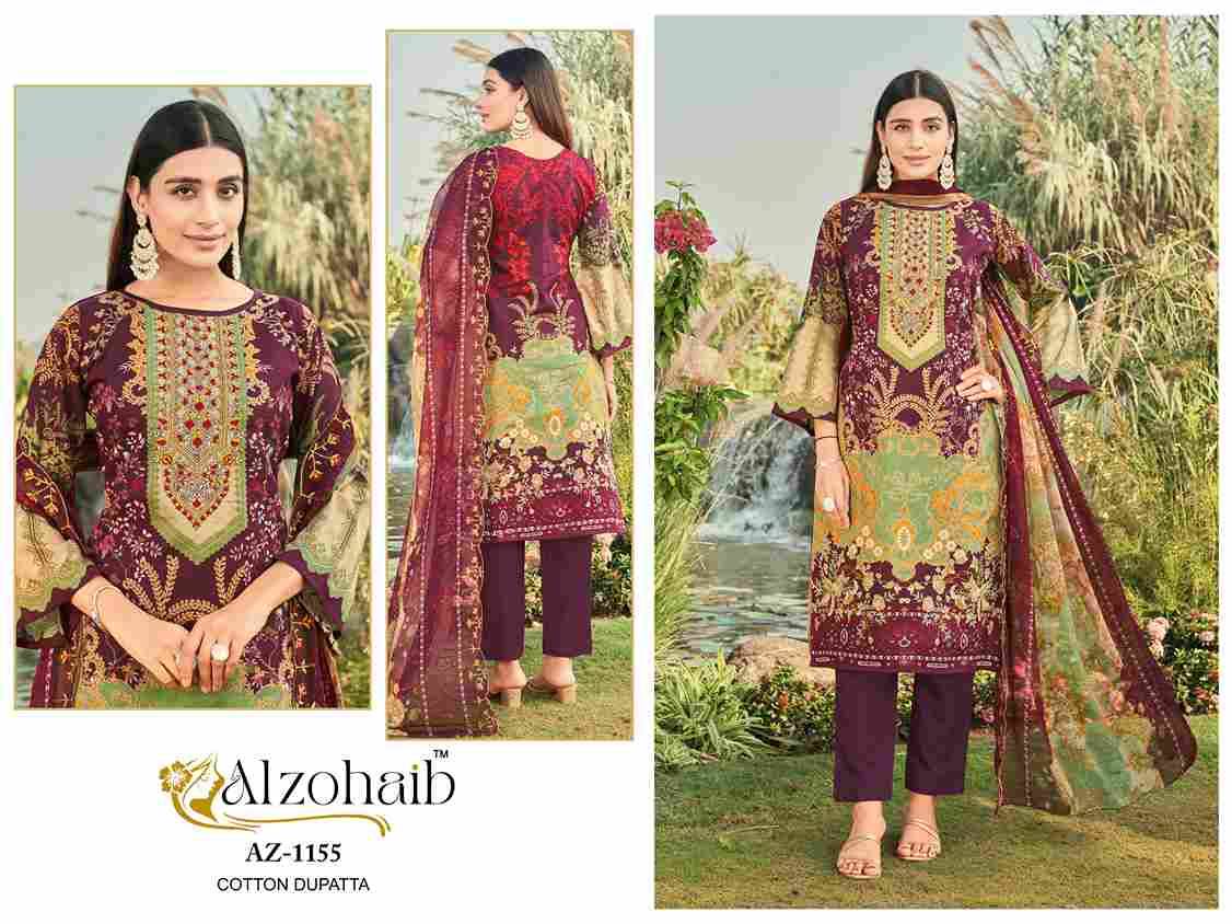 Alzohaib 1155 Series By Alzohaib 1155 To 1157 Series Beautiful Pakistani Suits Stylish Fancy Colorful Party Wear & Occasional Wear Pure Cotton Print Dresses At Wholesale Price