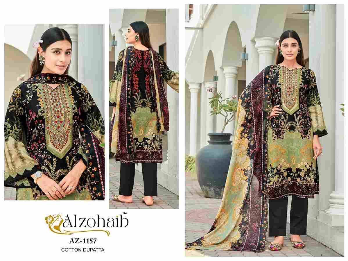 Alzohaib 1155 Series By Alzohaib 1155 To 1157 Series Beautiful Pakistani Suits Stylish Fancy Colorful Party Wear & Occasional Wear Pure Cotton Print Dresses At Wholesale Price
