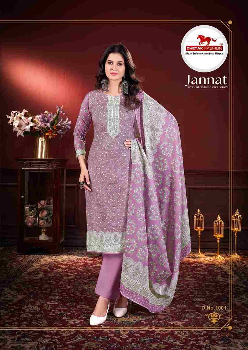 Jannat By Chetak Fashion 1001 To 1010 Series Beautiful Festive Suits Colorful Stylish Fancy Casual Wear & Ethnic Wear Jam Cotton Print Dresses At Wholesale Price