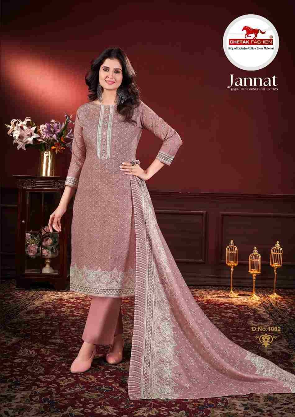 Jannat By Chetak Fashion 1001 To 1010 Series Beautiful Festive Suits Colorful Stylish Fancy Casual Wear & Ethnic Wear Jam Cotton Print Dresses At Wholesale Price