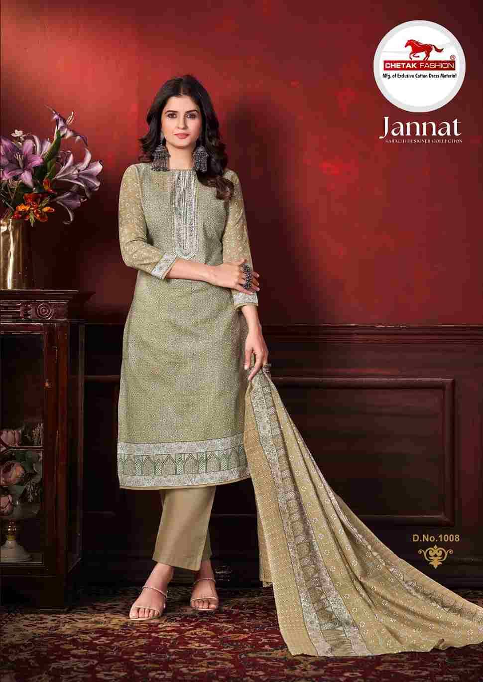 Jannat By Chetak Fashion 1001 To 1010 Series Beautiful Festive Suits Colorful Stylish Fancy Casual Wear & Ethnic Wear Jam Cotton Print Dresses At Wholesale Price