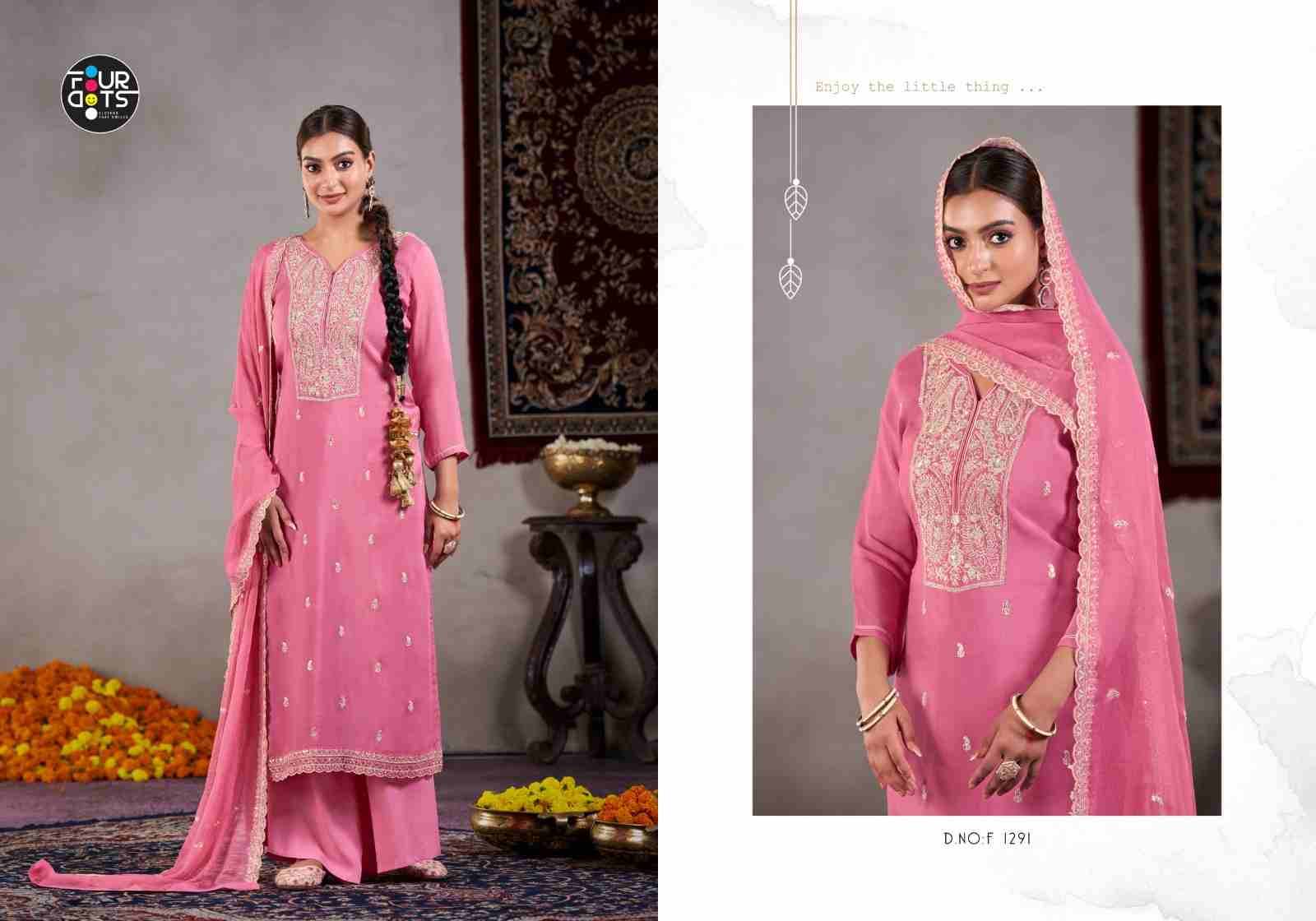 Roop By Four Dots 1291 To 1294 Series Beautiful Festive Suits Colorful Stylish Fancy Casual Wear & Ethnic Wear Viscose Organza Dresses At Wholesale Price