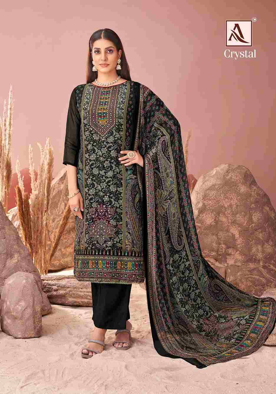 Crystal By Alok Suit 1758-001 To 1758-006 Series Beautiful Festive Suits Colorful Stylish Fancy Casual Wear & Ethnic Wear Pure Viscose Organza Dresses At Wholesale Price