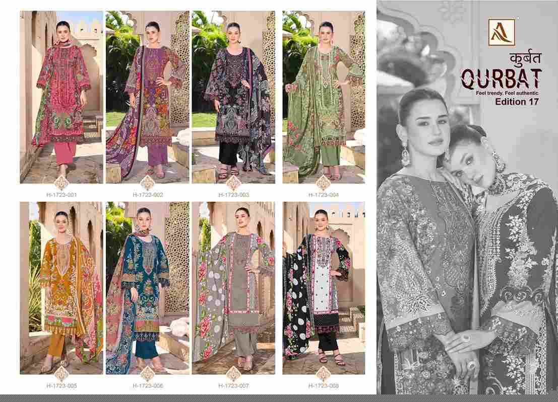 Qurbat Vol-17 By Alok Suit 1723-001 To 1723-008 Series Beautiful Festive Suits Colorful Stylish Fancy Casual Wear & Ethnic Wear Pure Cambric Cotton Dresses At Wholesale Price