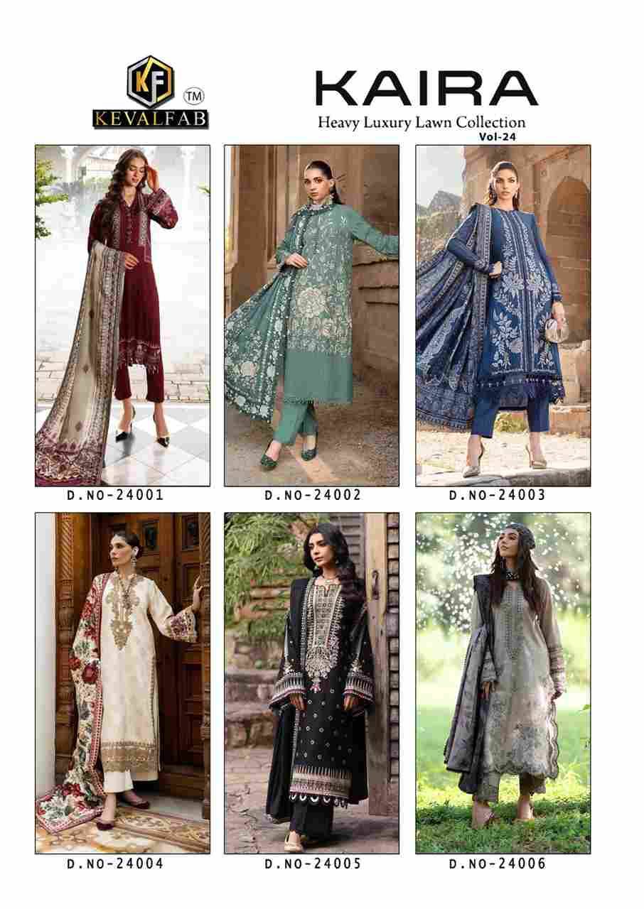 Kaira Vol-24 By Keval Fab 24001 To 24006 Series Beautiful Festive Suits Colorful Stylish Fancy Casual Wear & Ethnic Wear Pure Lawn Cotton Print Dresses At Wholesale Price