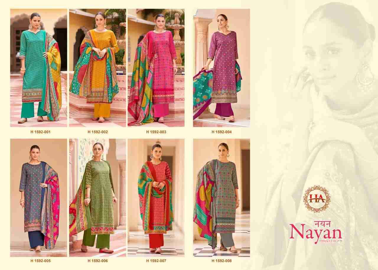 Nayan By Harshit Fashion Hub 1592-001 To 1592-008 Series Beautiful Festive Suits Stylish Fancy Colorful Casual Wear & Ethnic Wear Pure Jam Print Dresses At Wholesale Price