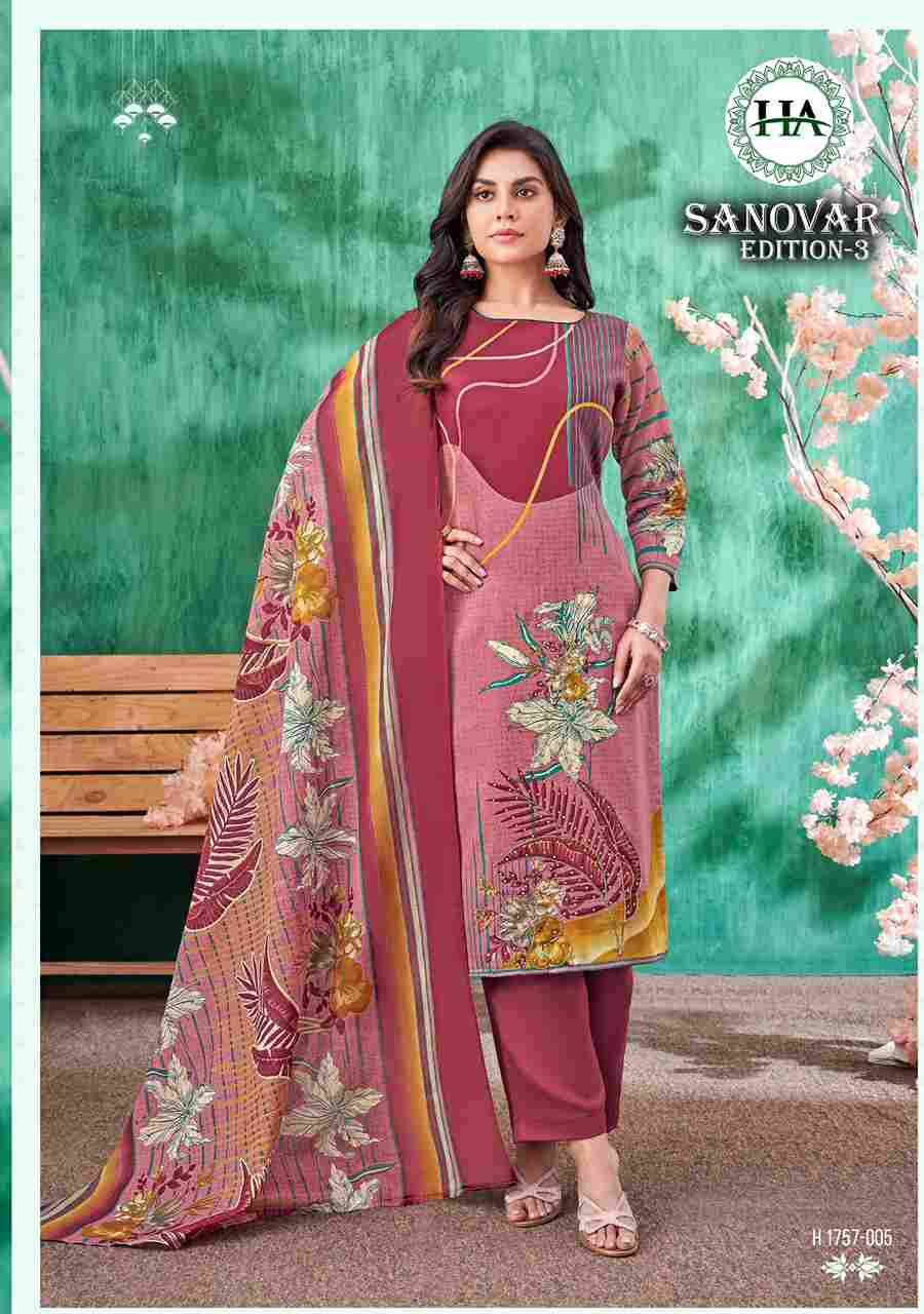 Sanovar Vol-3 By Harshit Fashion Hub 1757-001 To 1757-006 Series Beautiful Festive Suits Stylish Fancy Colorful Casual Wear & Ethnic Wear Pure Jam Cotton Print Dresses At Wholesale Price