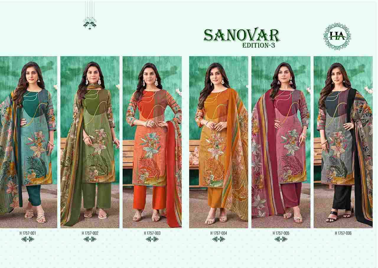 Sanovar Vol-3 By Harshit Fashion Hub 1757-001 To 1757-006 Series Beautiful Festive Suits Stylish Fancy Colorful Casual Wear & Ethnic Wear Pure Jam Cotton Print Dresses At Wholesale Price