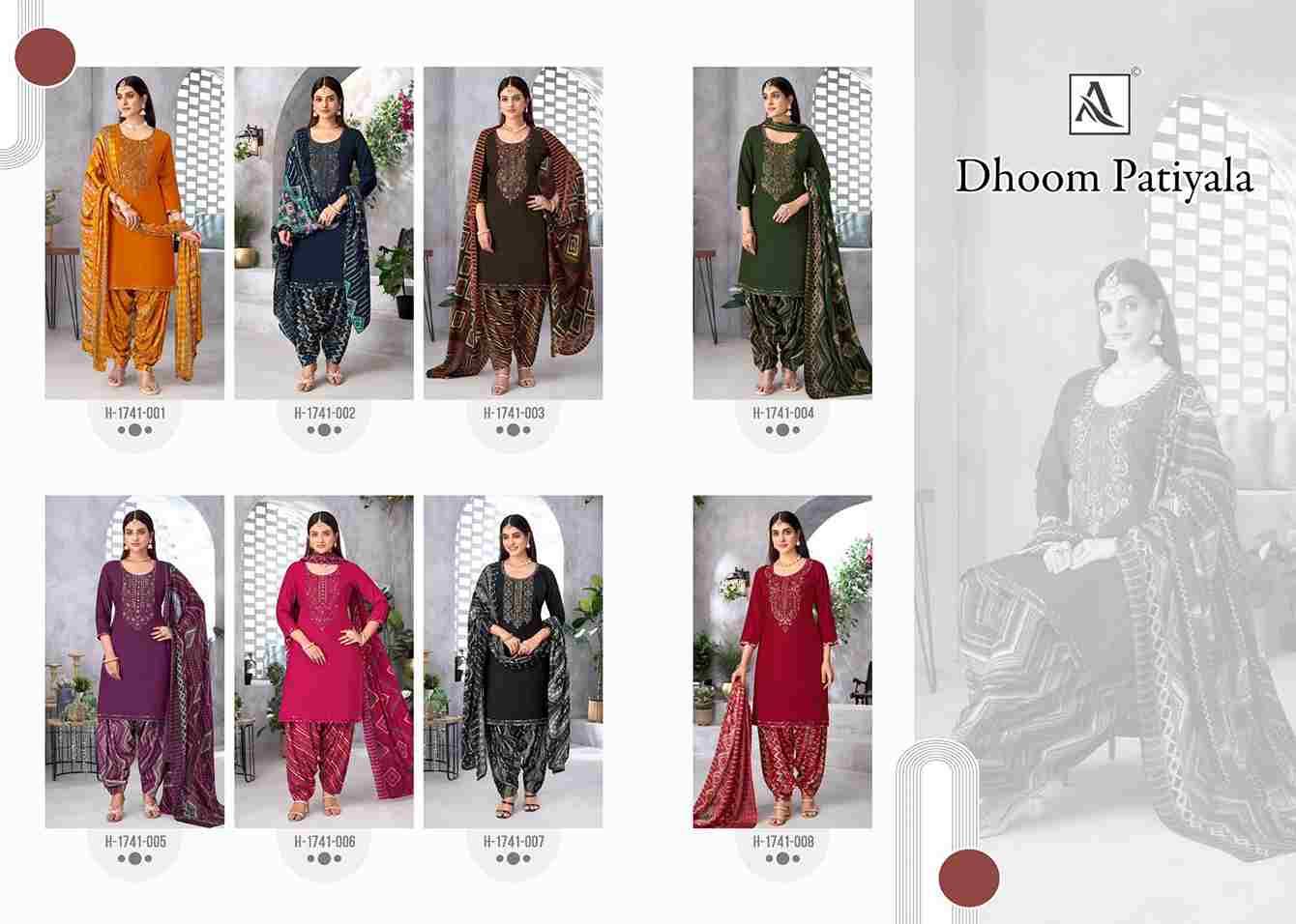 Dhoom Patiyala By Alok Suit 1741-001 To 1741-008 Series Beautiful Festive Suits Colorful Stylish Fancy Casual Wear & Ethnic Wear Pure Viscose Rayon Dresses At Wholesale Price