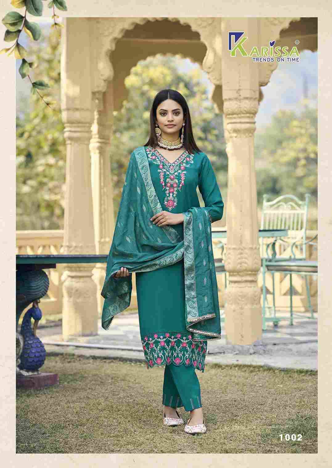 Razia By Karissa 1001 To 1004 Series Beautiful Festive Suits Colorful Stylish Fancy Casual Wear & Ethnic Wear Viscose With Work Dresses At Wholesale Price