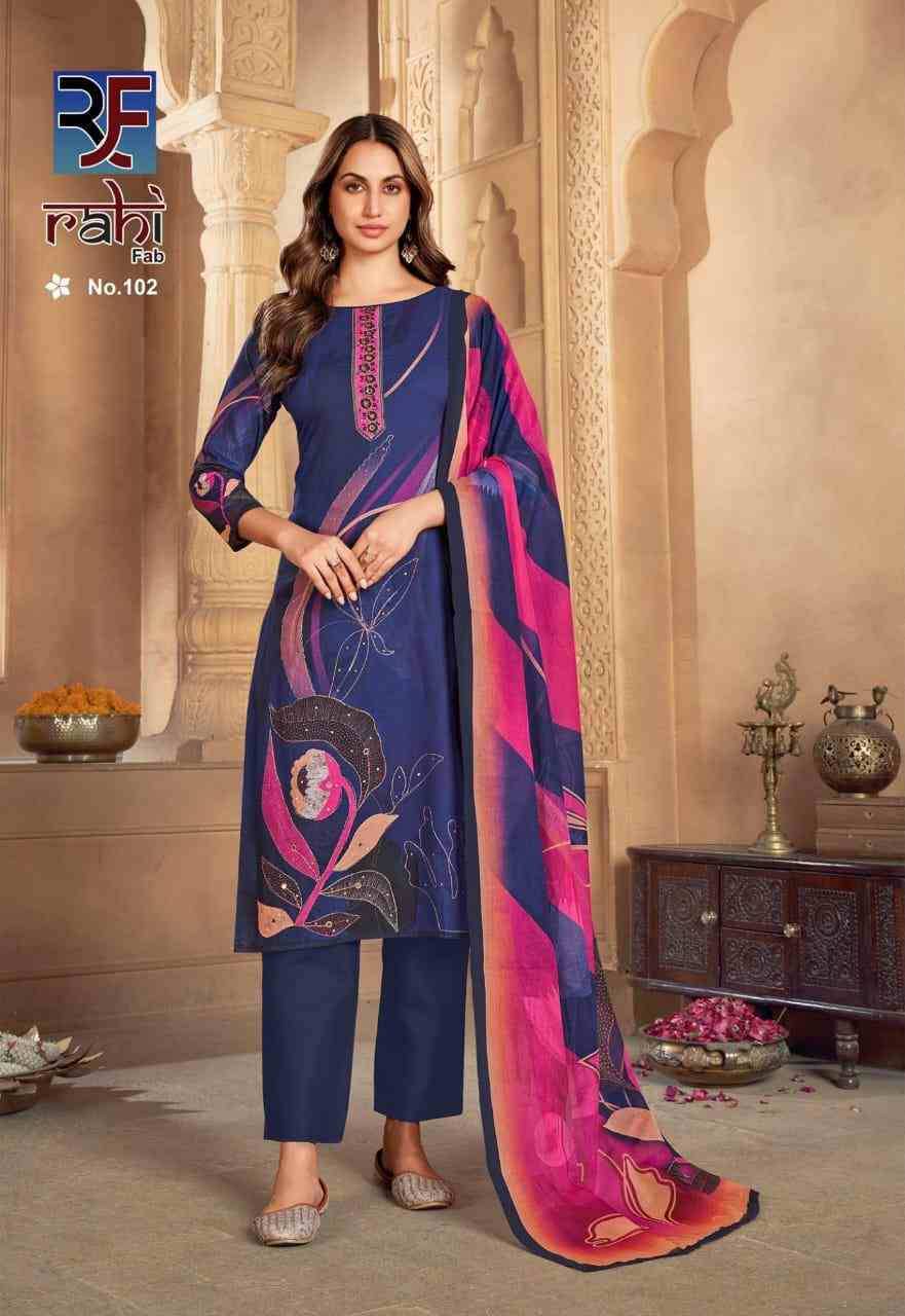 Rose Gold By Rahi Fab 101 To 108 Series Beautiful Pakistani Suits Stylish Fancy Colorful Party Wear & Occasional Wear Pure Cambric Cotton Dresses At Wholesale Price