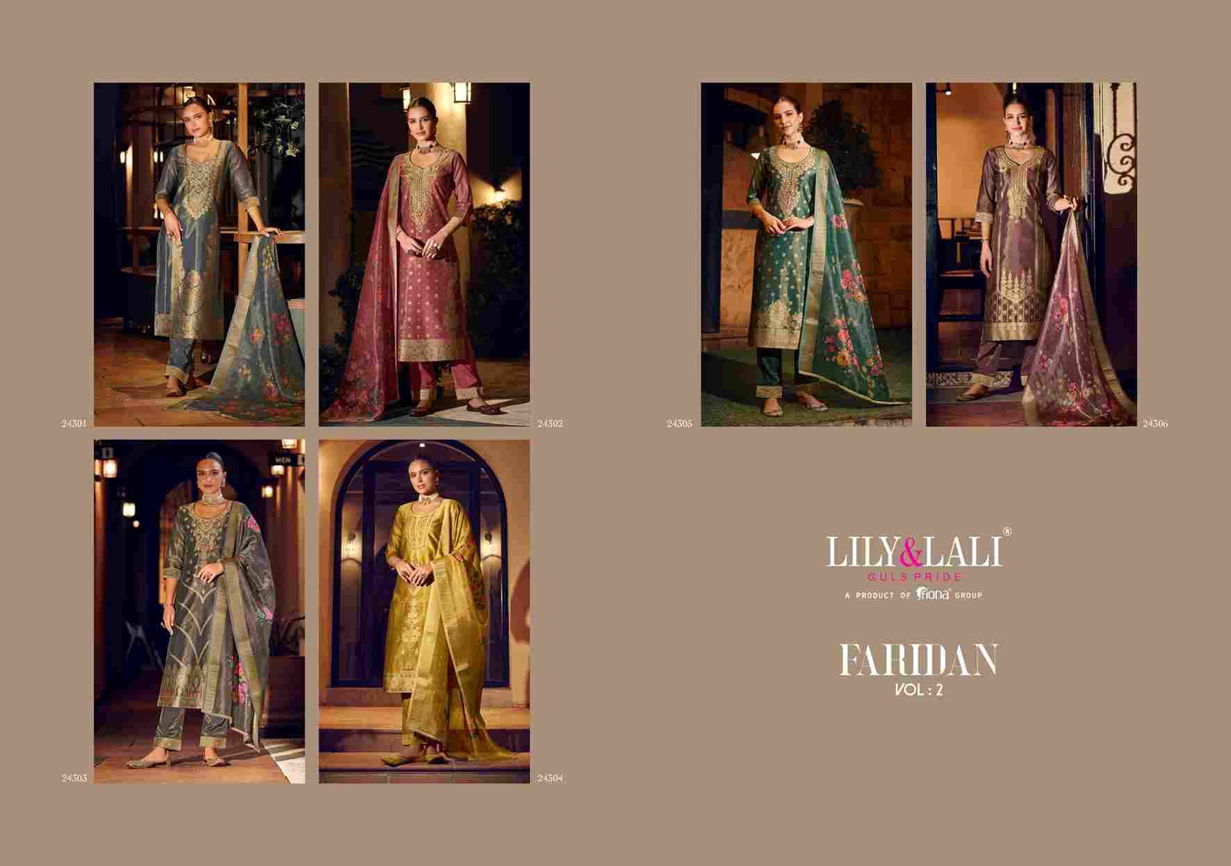 Faridan Vol-2 By Lily And Lali 24301 To 24306 Series Designer Festive Suits Collection Beautiful Stylish Fancy Colorful Party Wear & Occasional Wear Banarasi Jacquard Silk Dresses At Wholesale Price