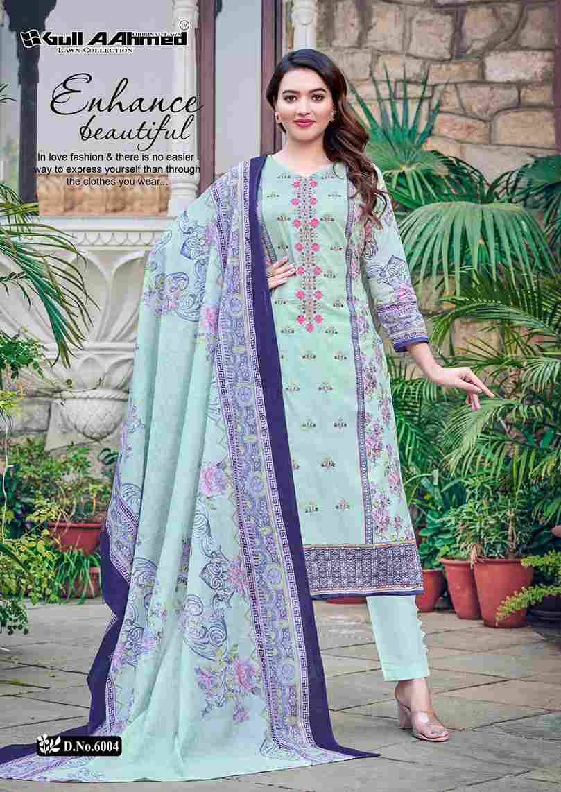 Bin Saeed Vol-6 By Gull Aahmed 6001 To 6006 Series Beautiful Festive Suits Stylish Fancy Colorful Casual Wear & Ethnic Wear Pure Cambric Cotton Print Dresses At Wholesale Price