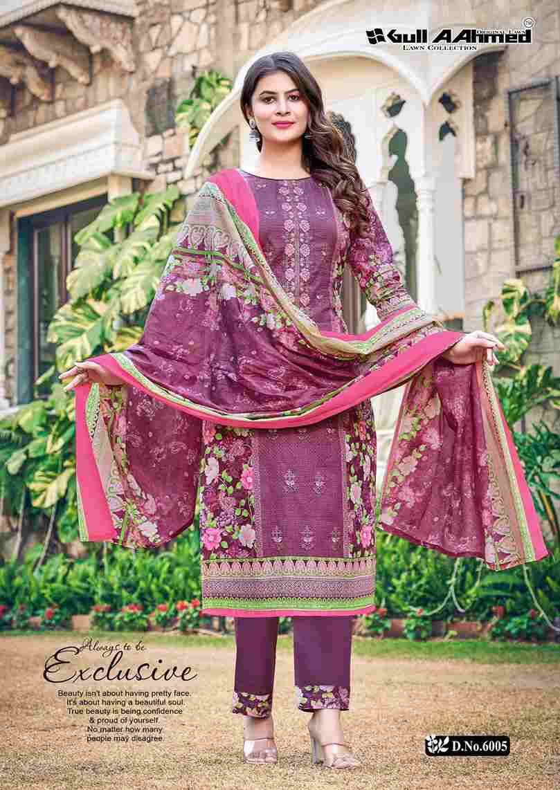 Bin Saeed Vol-6 By Gull Aahmed 6001 To 6006 Series Beautiful Festive Suits Stylish Fancy Colorful Casual Wear & Ethnic Wear Pure Cambric Cotton Print Dresses At Wholesale Price