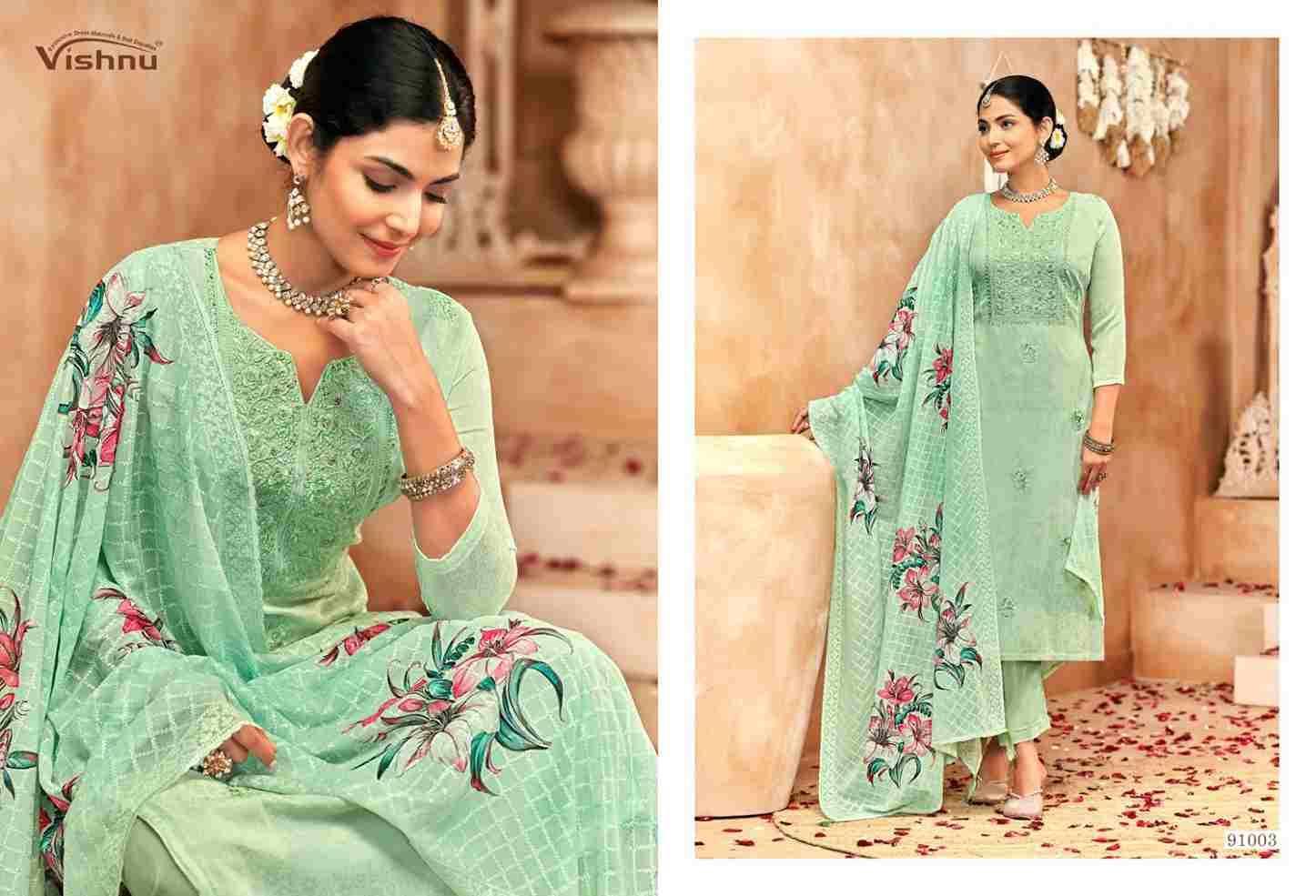 Raahat Vol-2 By Vishnu 91001 To 91008 Series Beautiful Stylish Festive Suits Fancy Colorful Casual Wear & Ethnic Wear & Ready To Wear Georgette Jacquard Dresses At Wholesale Price