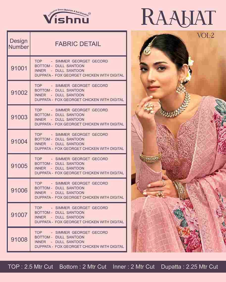 Raahat Vol-2 By Vishnu 91001 To 91008 Series Beautiful Stylish Festive Suits Fancy Colorful Casual Wear & Ethnic Wear & Ready To Wear Georgette Jacquard Dresses At Wholesale Price